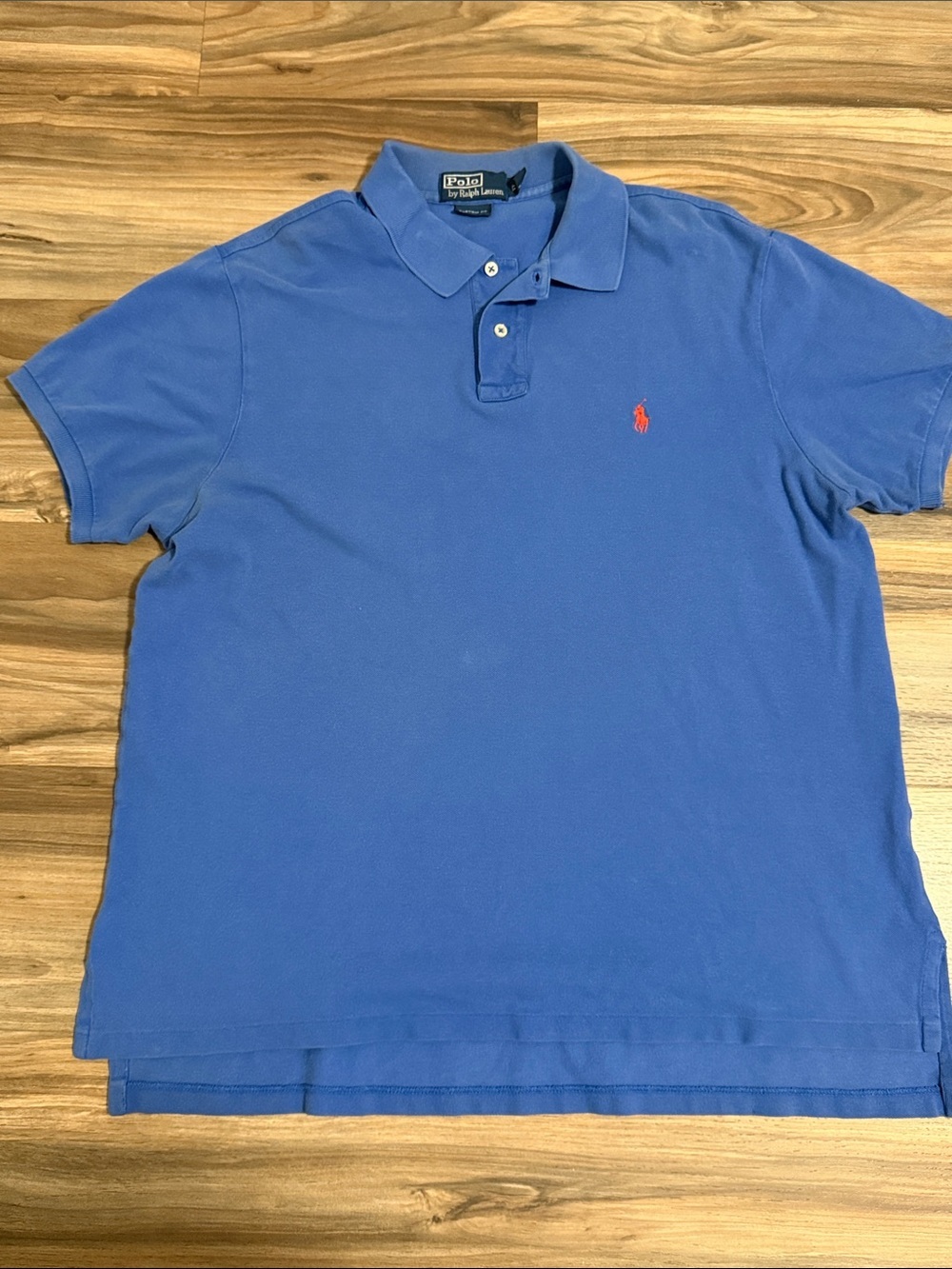 Polo Ralph Lauren Shirt Mens XL Blue Custom Fit Cotton Pique Polo Classic
